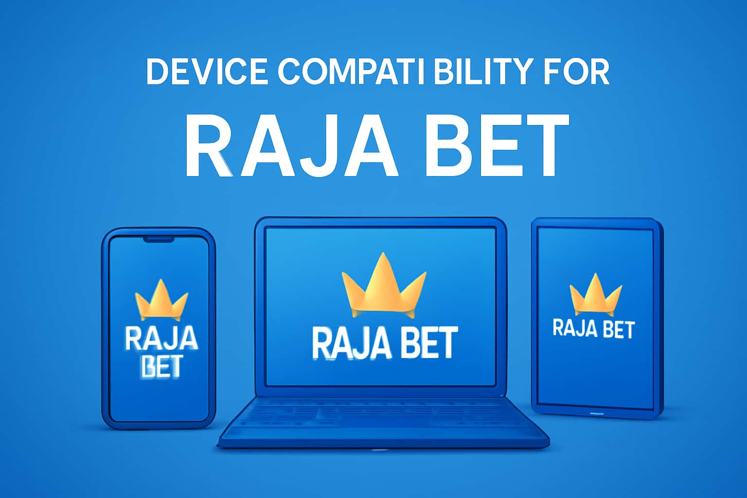 A high-tech illustration depicting device compatibility details for Raja Bet.