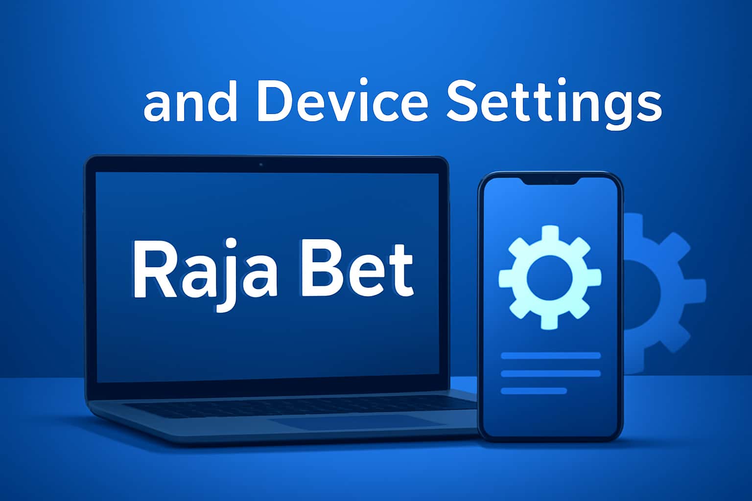 Informational illustration representing Raja Bet and device settings with a high-tech theme.
