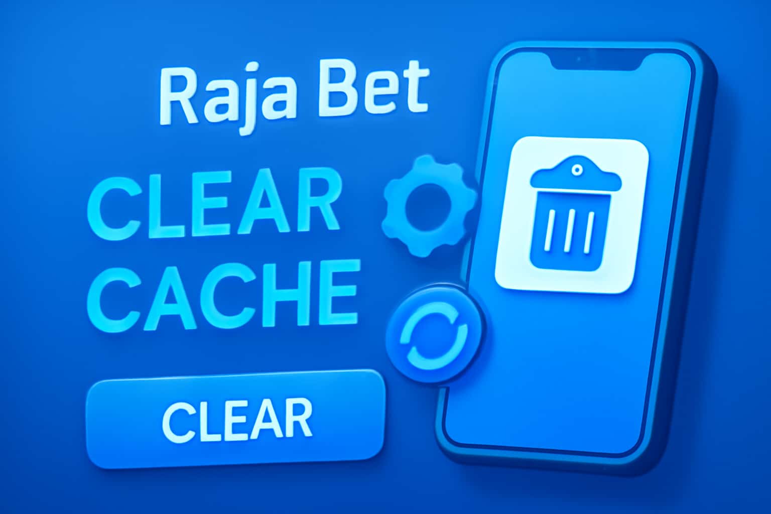 Informational scene illustrating the process of clearing cache for the Raja Bet app.