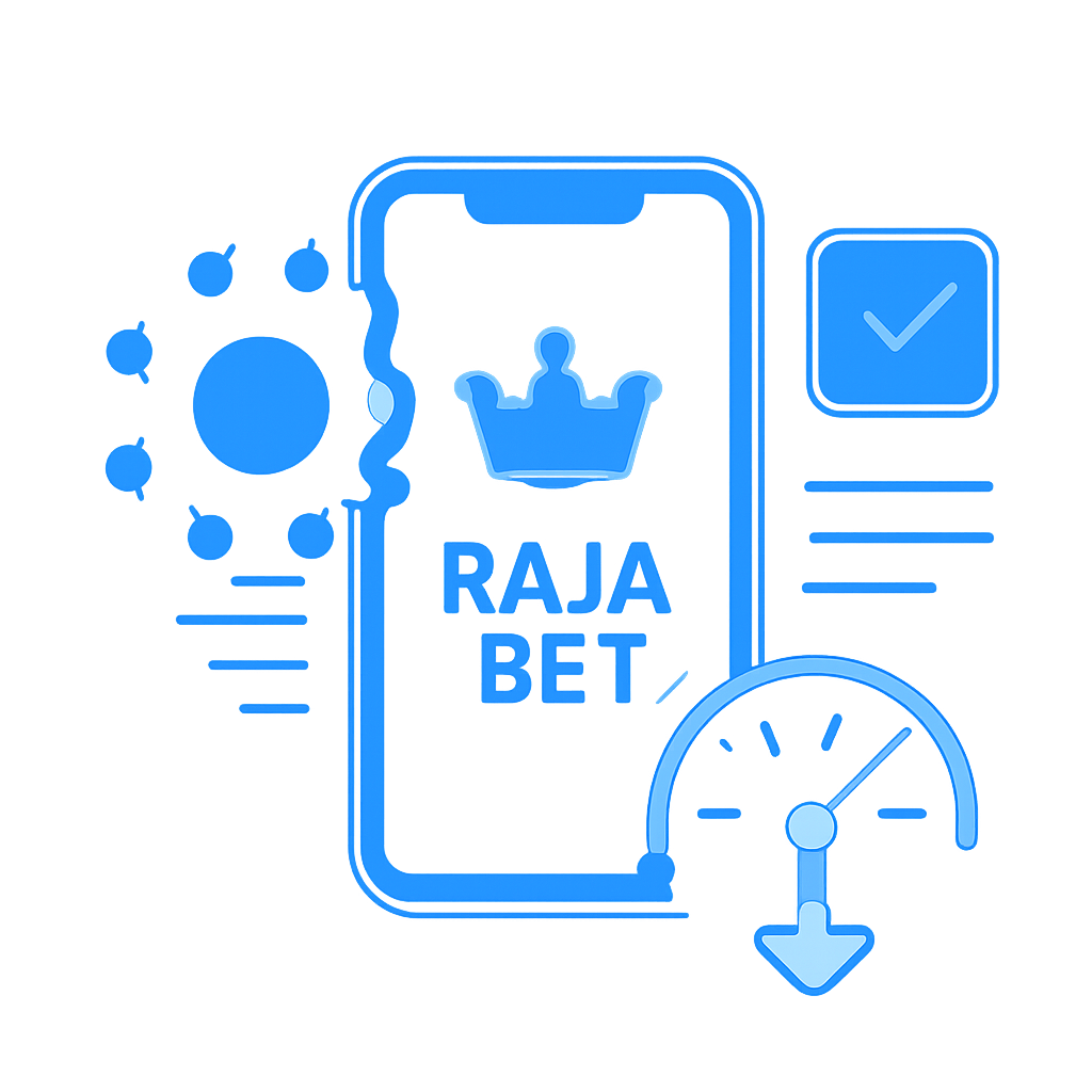 Illustration explaining the features of the Test Raja Bet iOS App.
