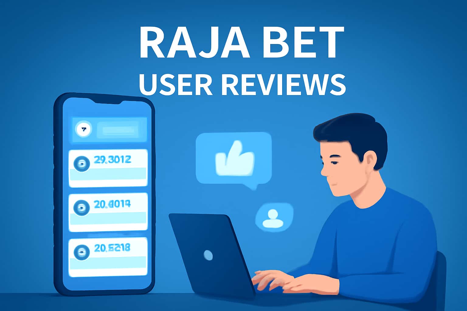 Informational scene featuring user reviews for the Raja Bet app.