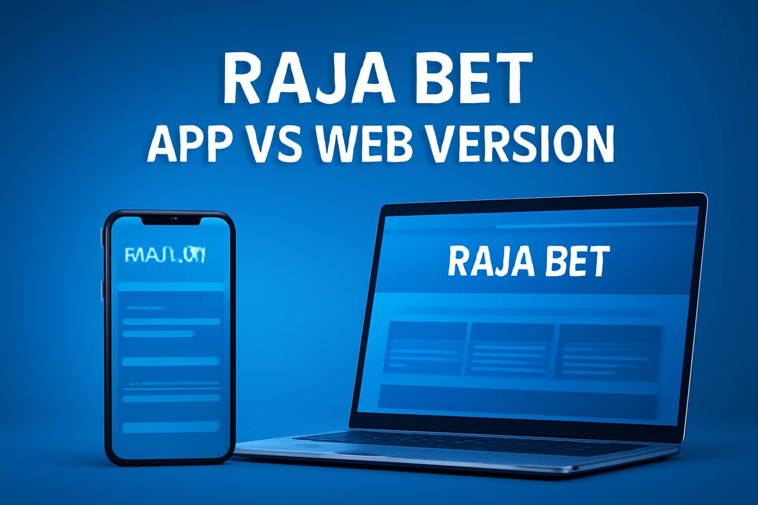 Visual comparison of Raja Bet App and Web Version highlighting key features.