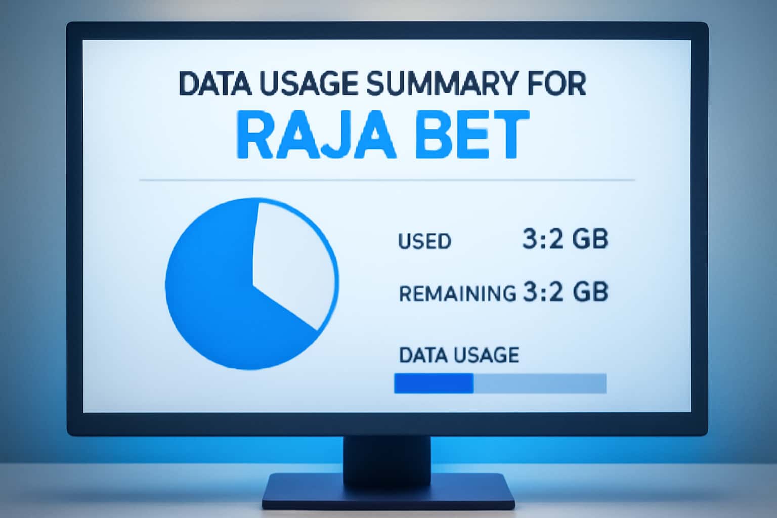 A neutral informational scene depicting the Data Usage Summary for Raja Bet.