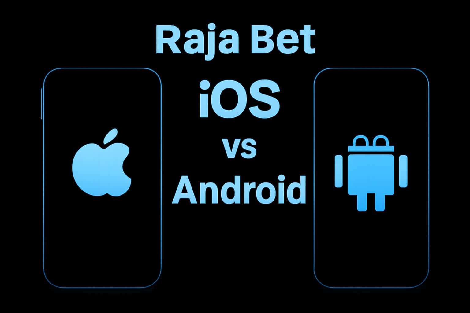 Informational graphic showcasing the comparison of Raja Bet on iOS and Android.