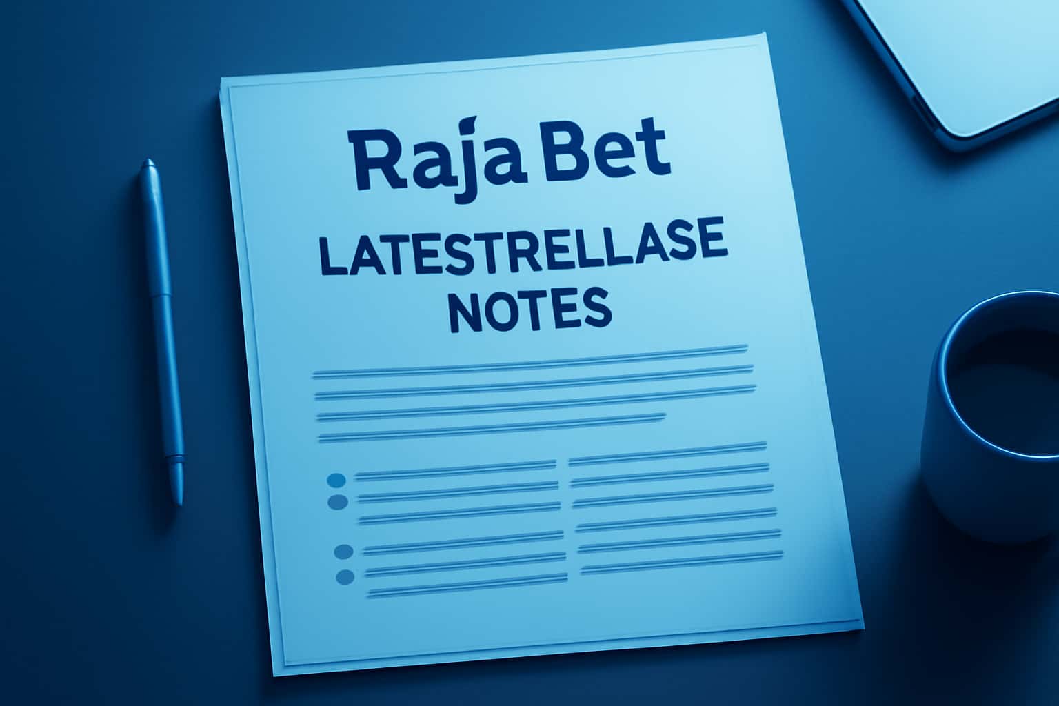 Raja Bet Latest Release Notes information scene with clear text.