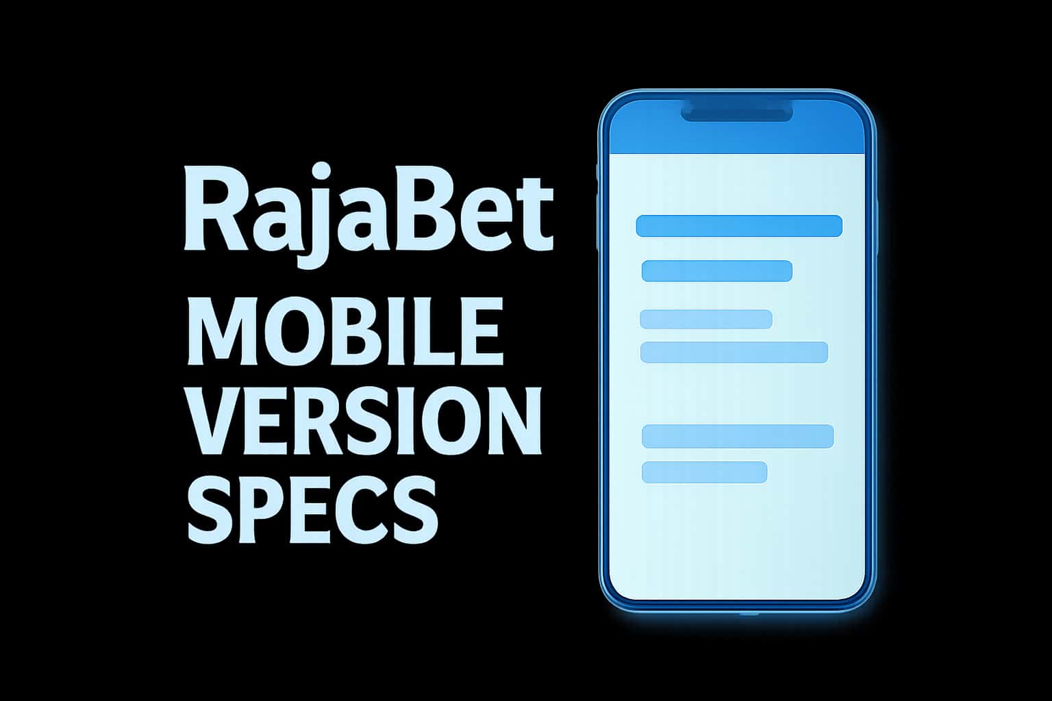 Informational graphic detailing Raja Bet Mobile Version Specifications.
