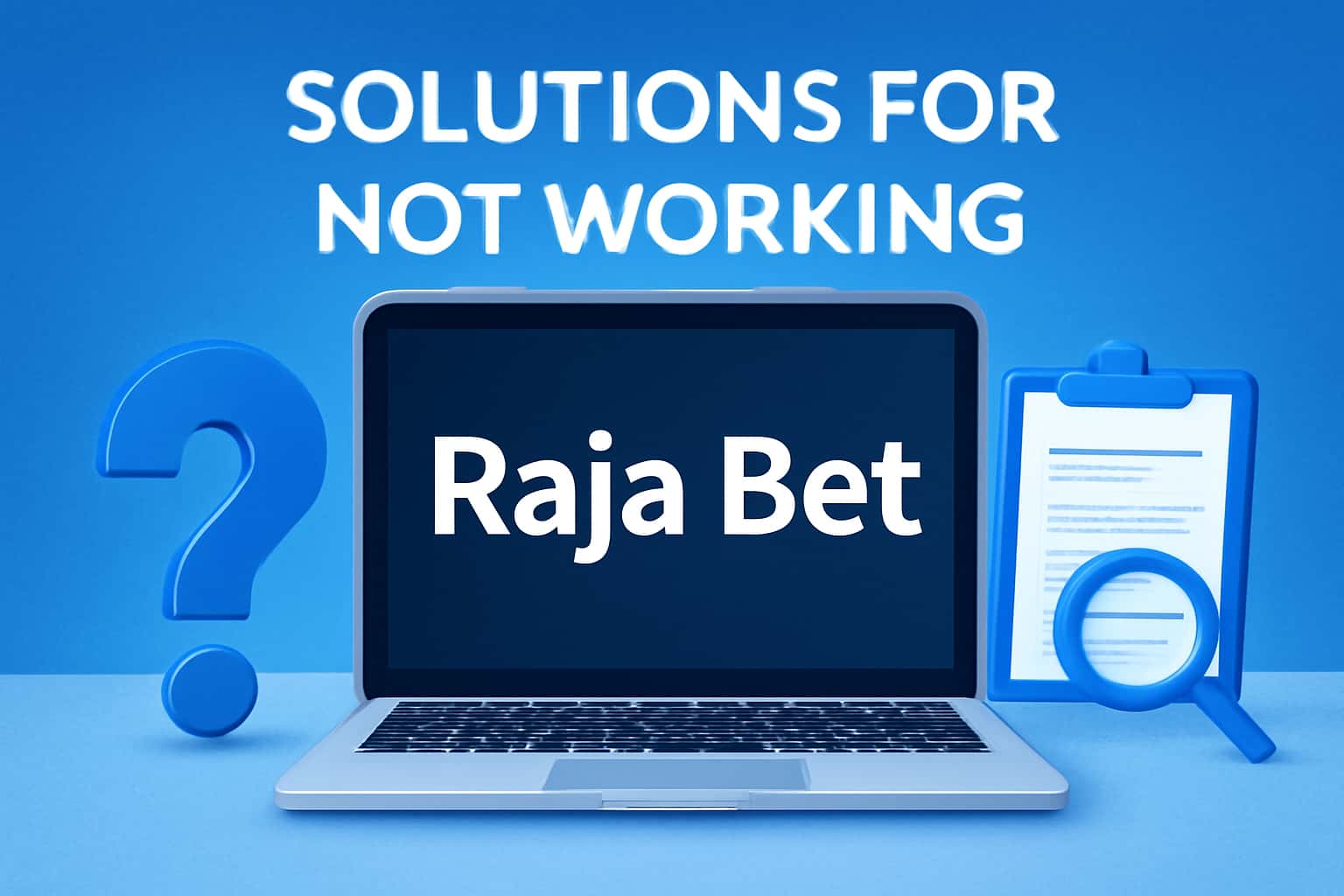 Informational graphic about solutions for Raja Bet not working.