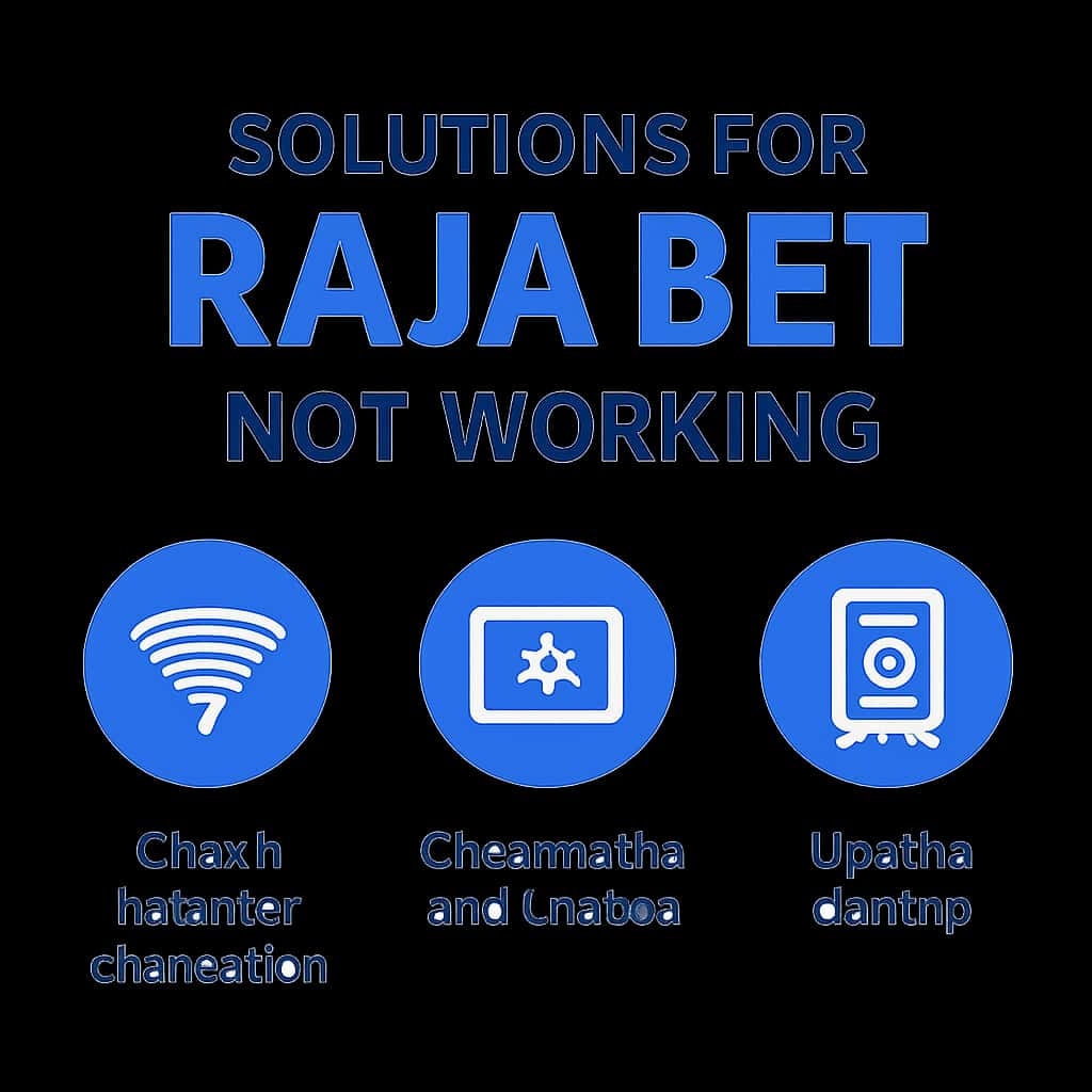 Illustration about troubleshooting Raja Bet application.