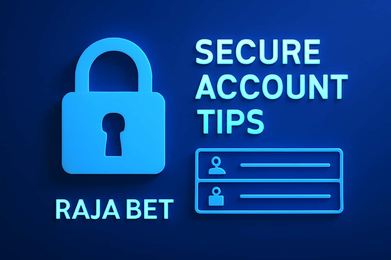 An informational graphic illustrating secure account tips for Raja Bet.