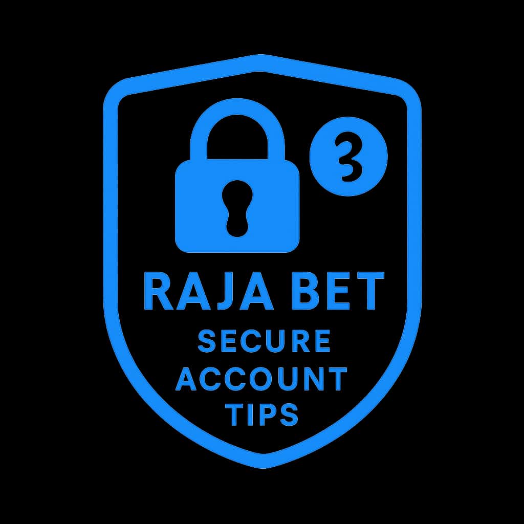 A professional badge representing secure account tips for Raja Bet.