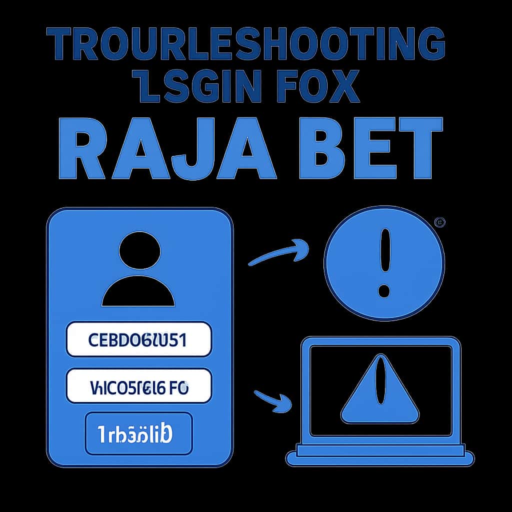 Illustration showing common troubleshooting steps for Raja Bet login.