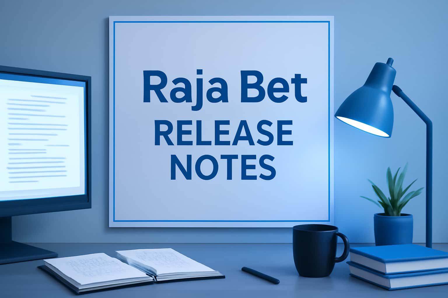 A clean layout displaying the latest Raja Bet Release Notes with #1490f5 accents.