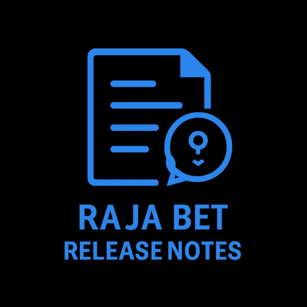 An icon indicating Raja Bet Release Notes, styled simply with #1490f5.